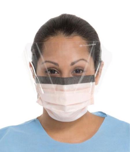 Level 3 Procedure Mask orange w/ half Face Shield Halyard